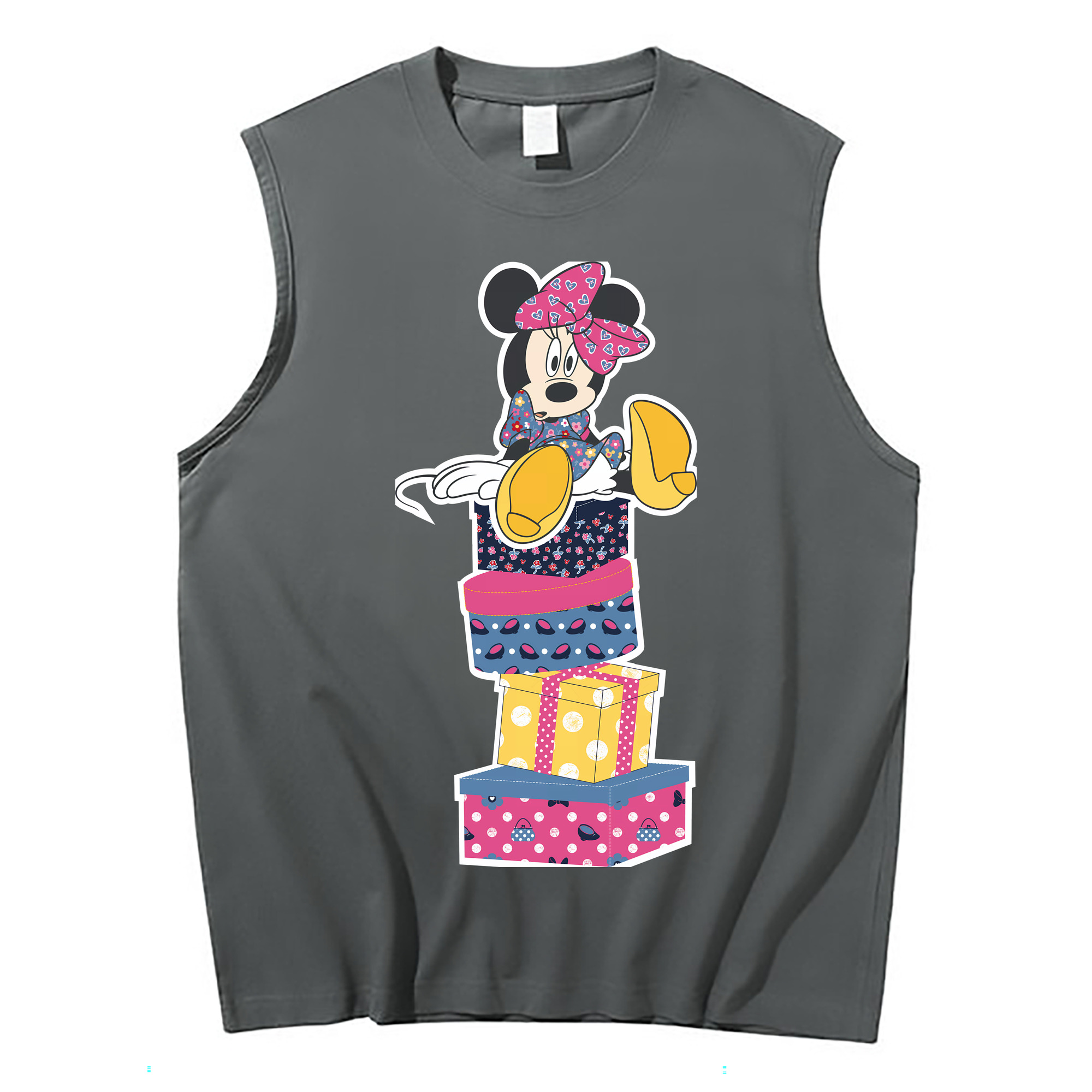（画像用） ミッキーマウス Mickey Mouse コットン100％タンクトップ（フロントプリント）